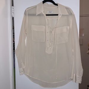 Equipment silk top size small lace up